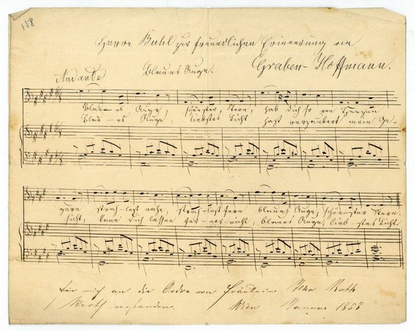 Eigenh. musikalisches Albumblatt mit U.