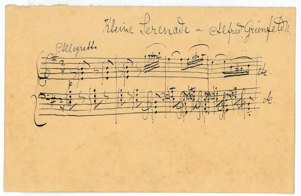 Eigenh. musikalisches Albumblatt mit U.