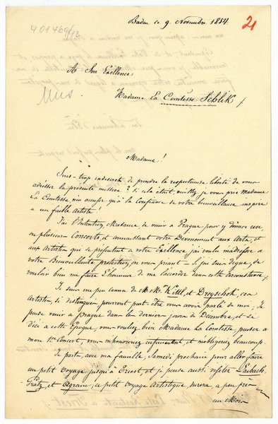 Eigenh. Brief mit U. ("M. Garcia").