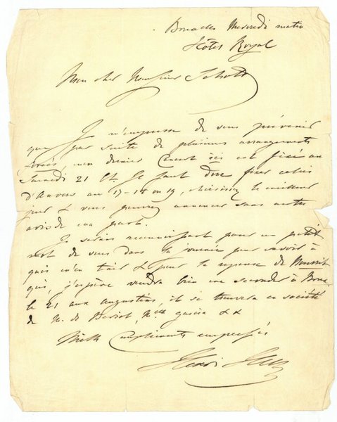 Autograph letter signed.