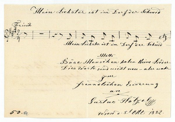 Eigenh. musikalisches Albumblatt mit U.