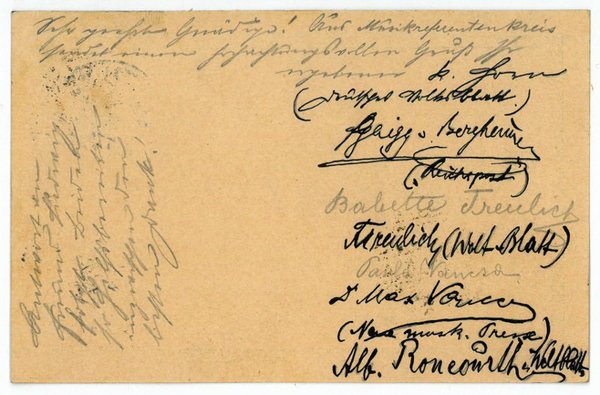 Eigenh. Postkarte mit U.