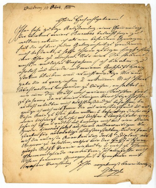 Eigenh. Brief mit U. ("Glöggl").