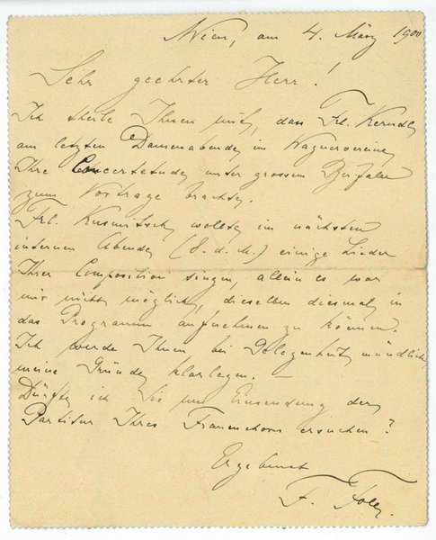 Eigenh. Brief mit U.