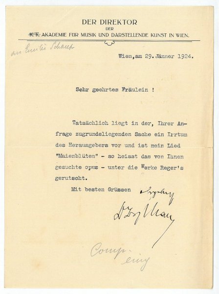 Ms. Brief mit eigenh. U.