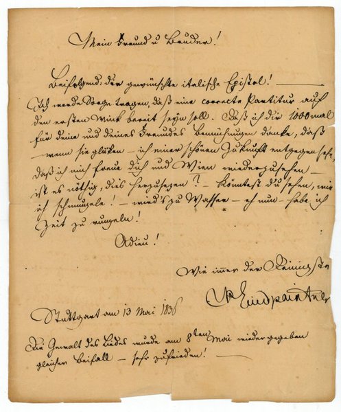 Autograph letter signed.