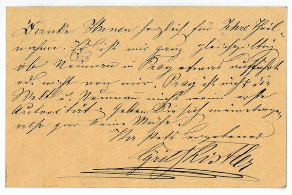 Eigenh. Postkarte mit U.