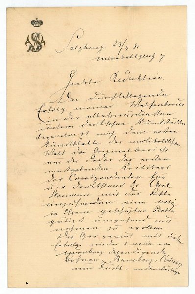 Eigenh. Brief mit U.