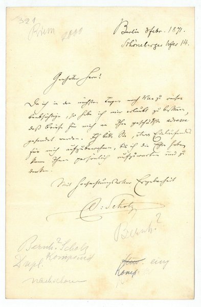 Eigenh. Brief mit U.