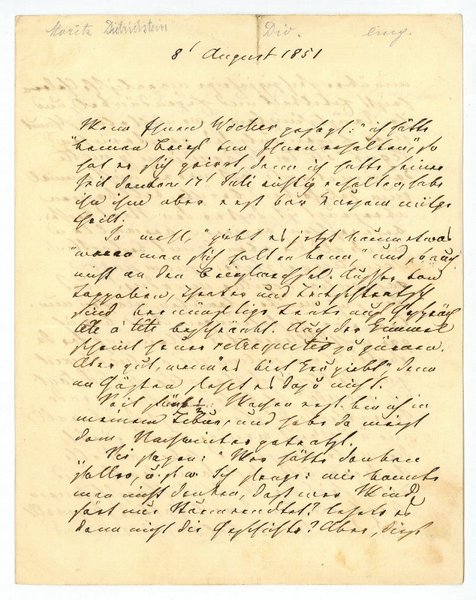 Brief mit eigenh. Initiale ("D.").