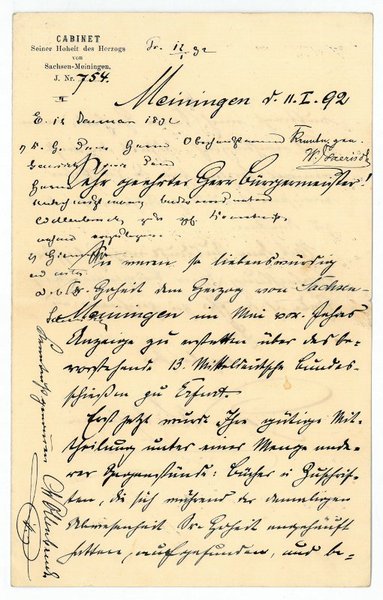 Eigenh. Brief mit U.