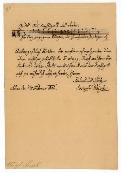 Eigenh. Musikzitat mit U.