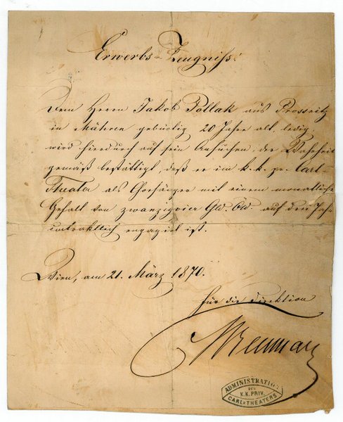 Eigenh. Schriftstück mit U.