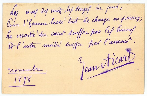 Eigenh. Albumblatt mit U.
