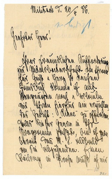 Eigenh. Brief mit U.