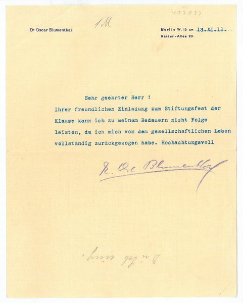 Ms. Brief mit eigenh. U.