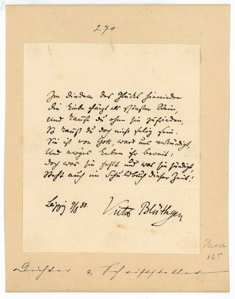 Eigenh. Albumblatt mit U.