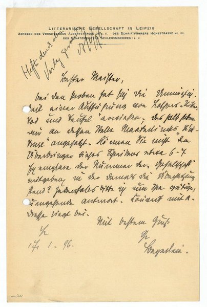 Eigenh. Brief mit U.