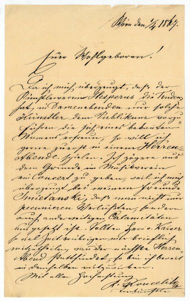 Eigenh. Brief mit U.