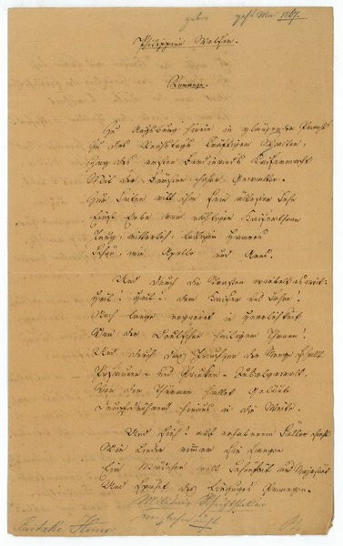 Philippine Welser. Eigenh. Manuskript mit U.