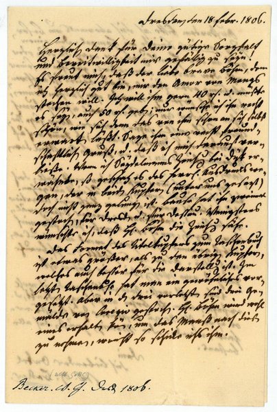 Eigenh. Brief mit U. ("W. G. Becker").