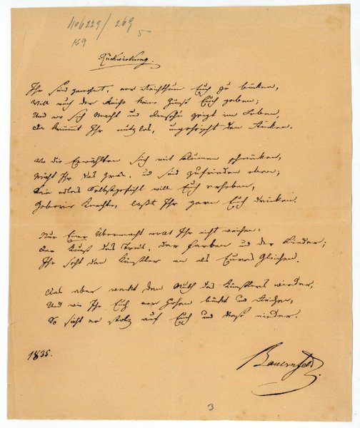 Eigenh. Albumblatt mit U.