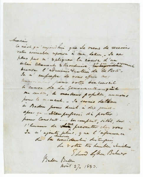 Autograph letter signed.