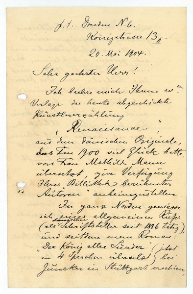 Eigenh. Brief mit U.
