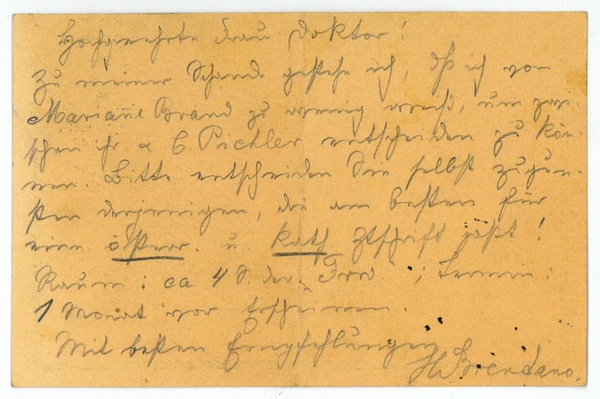 Eigenh. Postkarte mit U.