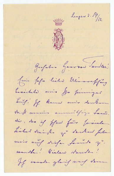 Eigenh. Brief mit U.