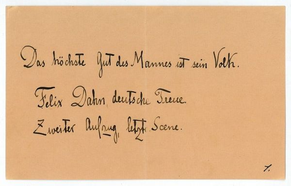 Eigenh. Albumblatt mit U.