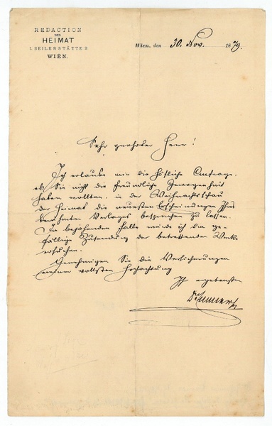 Eigenh. Brief mit U.