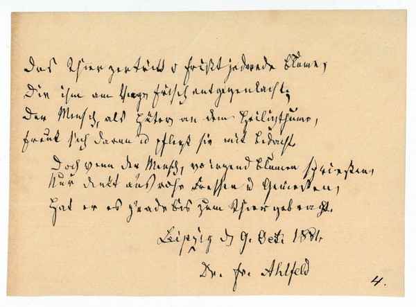 Eigenh. Albumblatt mit U.