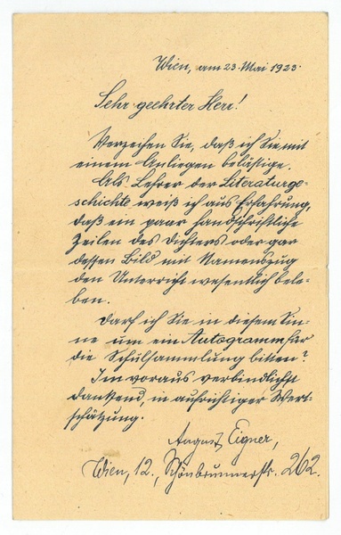 Eigenh. Brief mit U.