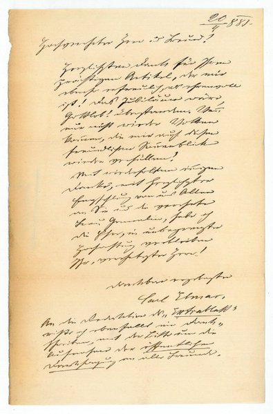 Eigenh. Brief mit U.