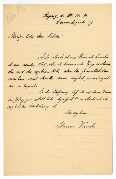 Eigenh. Brief mit U.