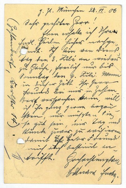 Eigenh. Postkarte mit U.