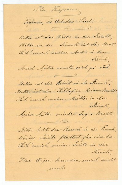 Tigrans, des Arbeiters Lied.