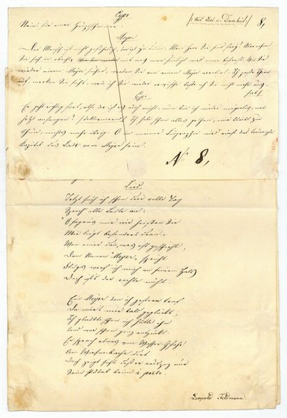 Eigenh. Manuskript (Fragment) mit U.