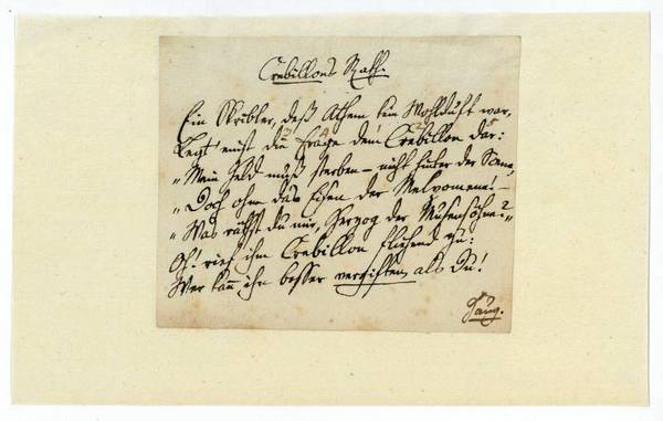 Autograph quotation signed ("Haug").