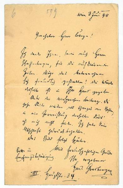 Eigenh. Brief mit U.