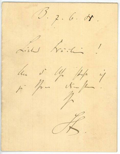 Eigenh. Mitteilung mit U. ("St.").