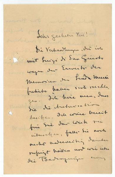 Eigenh. Brief mit U.