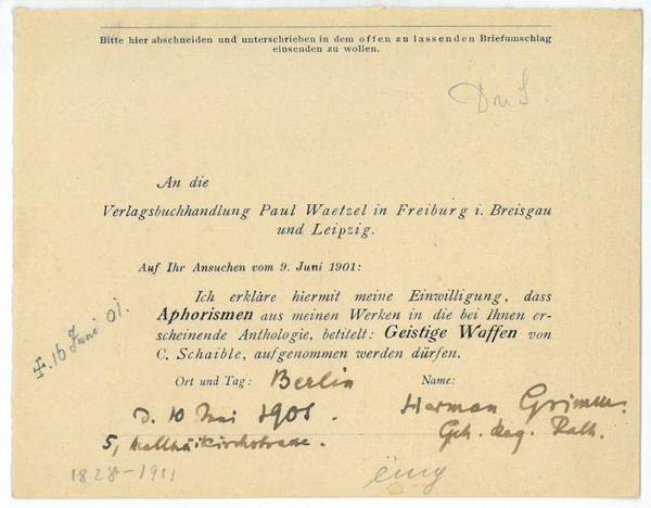 Schriftstück mit eigenh. U.