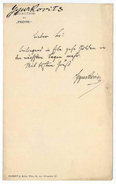 Eigenh. Brief mit U.