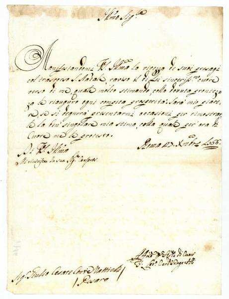 Brief mit eigenh. U. (als Kardinal).