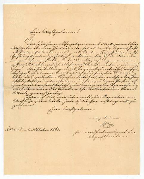 Brief mit eigenh. U.