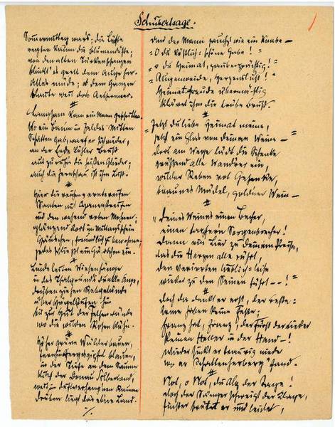 Schubertsage. Eigenh. Gedicht mit U.