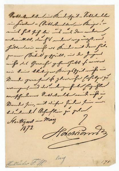 Eigenh. Zitat mit U.