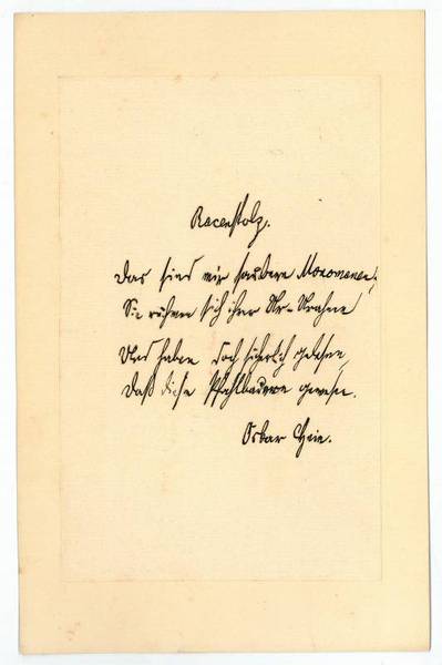 Eigenh. Gedicht mit U.